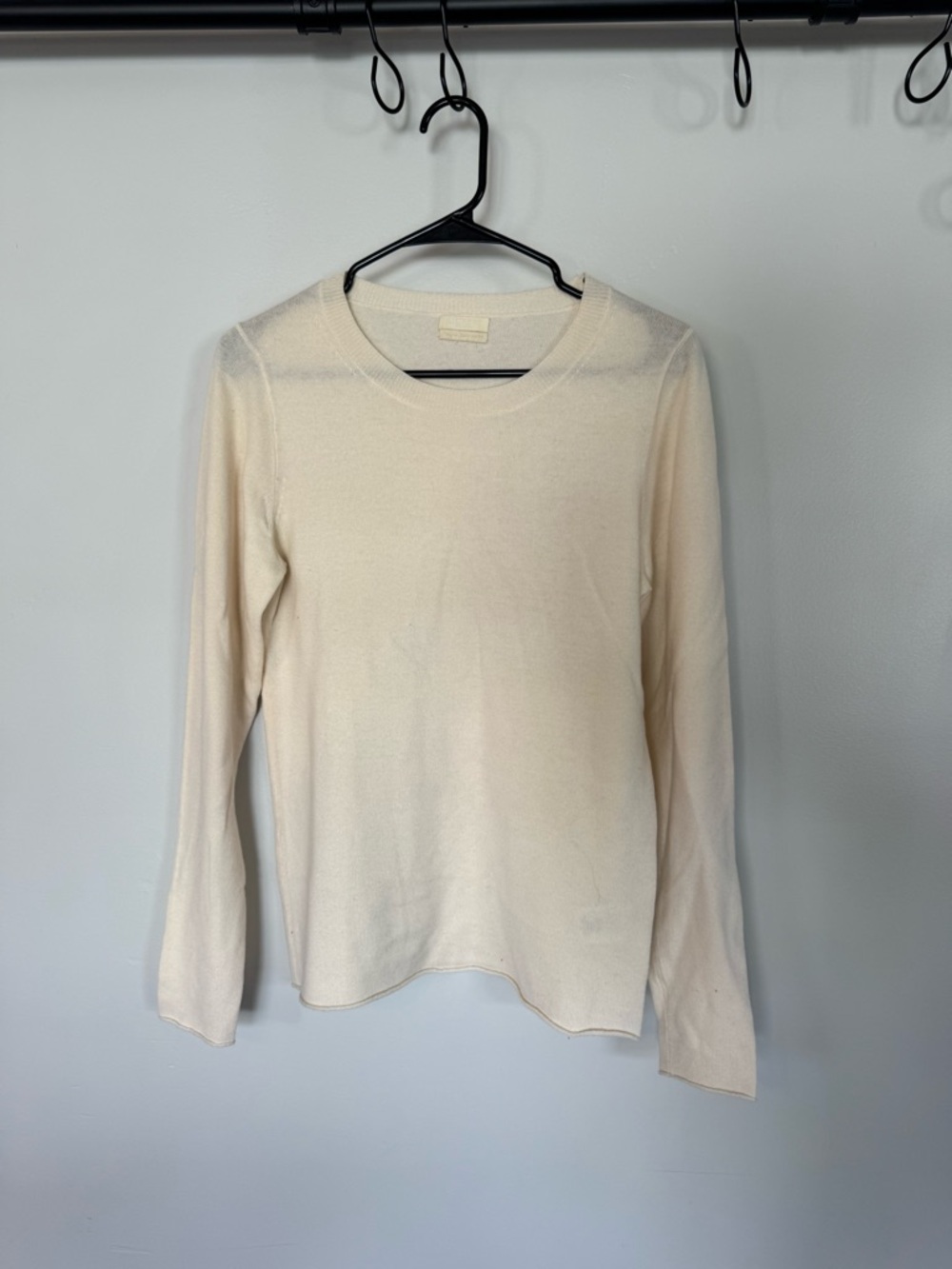 J. Crew Cream Lightweight Long-Sleeve Crewneck